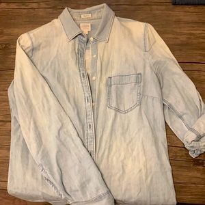 J. Crew Women Distressed Denim Button-Down, Size S